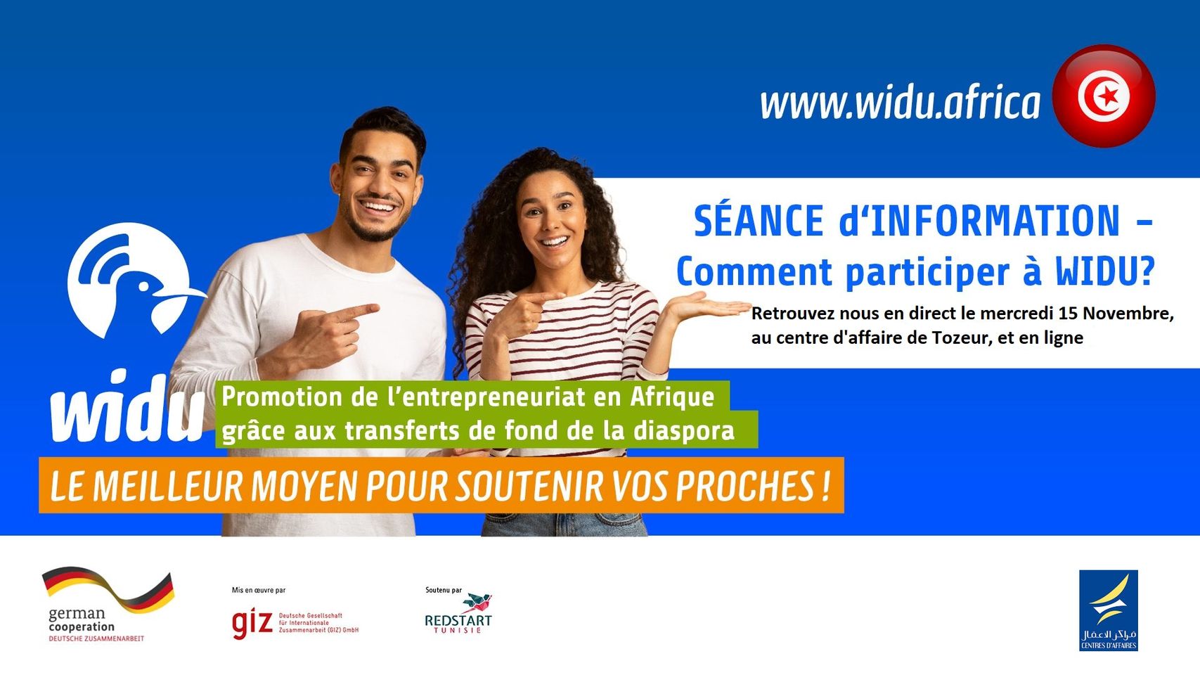 une séance d'information ; comment participer au projet WIDU/GIZ